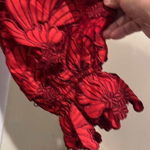 Alexis Franchesca Florl Red Lace Mini Dress M - Picture 9 of 11